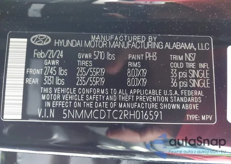 2024 Genesis Gv70 3.5T Awd Sport из США, поврежденный, VIN 5NMMCDTC2RH016591